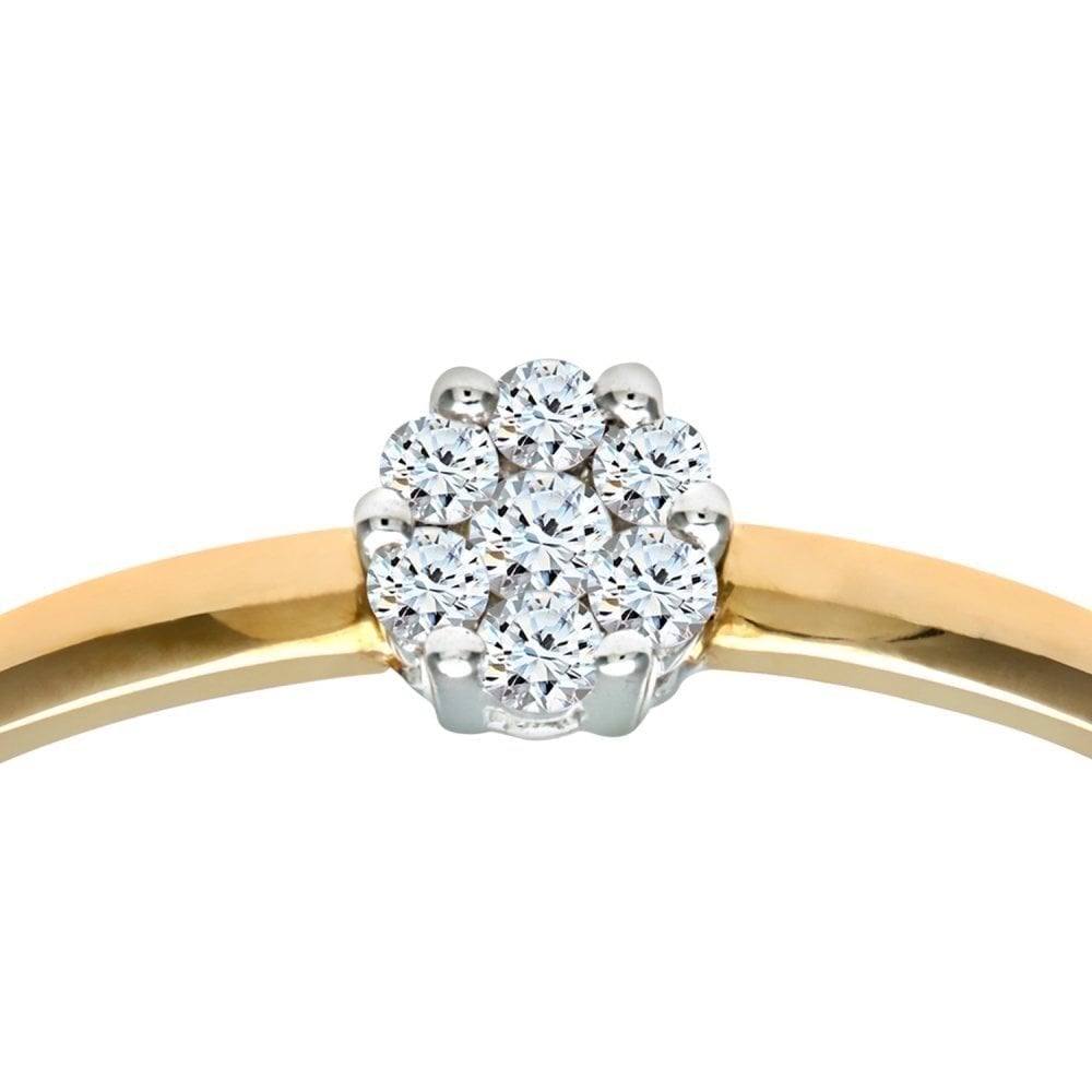 9ct Gold 0.10 Carat Natural Diamond Pressure Set Engagement Ring