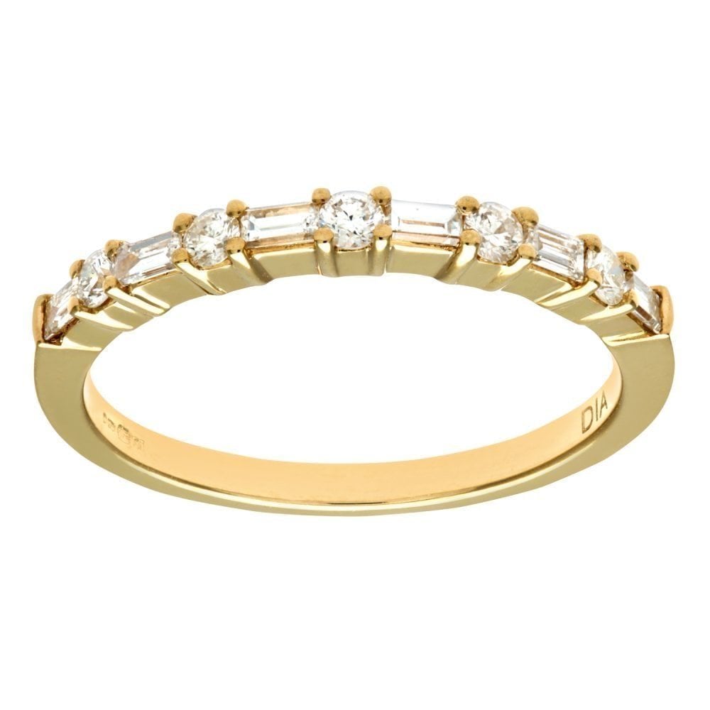 Diamond Alternate Eternity Ring 18ct Yellow Gold | Prime Jewellery