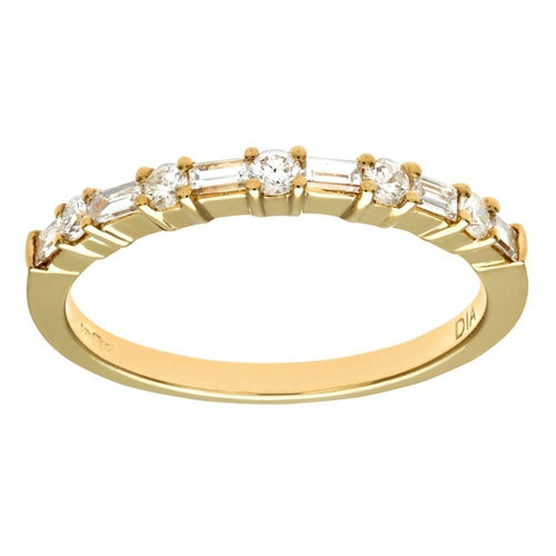 Diamond Alternate Eternity Ring 18ct Yellow Gold | Prime Jewellery