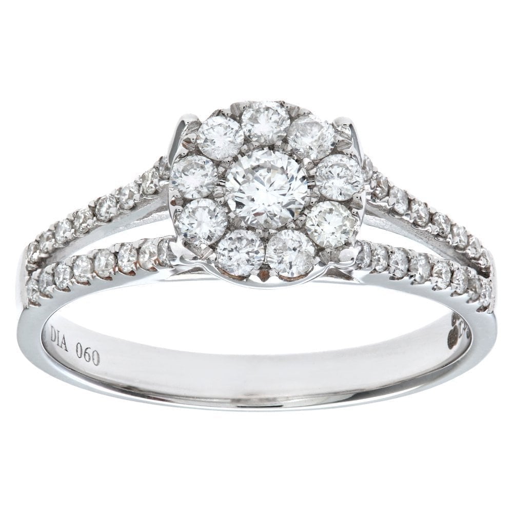 Diamond Cluster Engagement - detail view | Prime Jewellery
