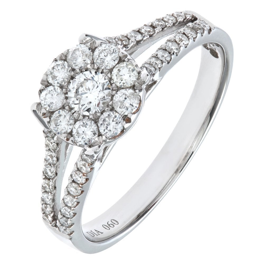 Diamond Cluster Engagement - detail view | Prime Jewellery