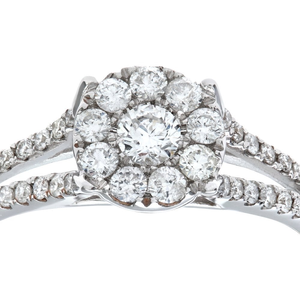 Diamond Cluster Engagement - detail view | Prime Jewellery