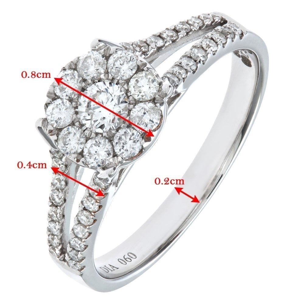 Diamond Cluster Engagement - detail view | Prime Jewellery