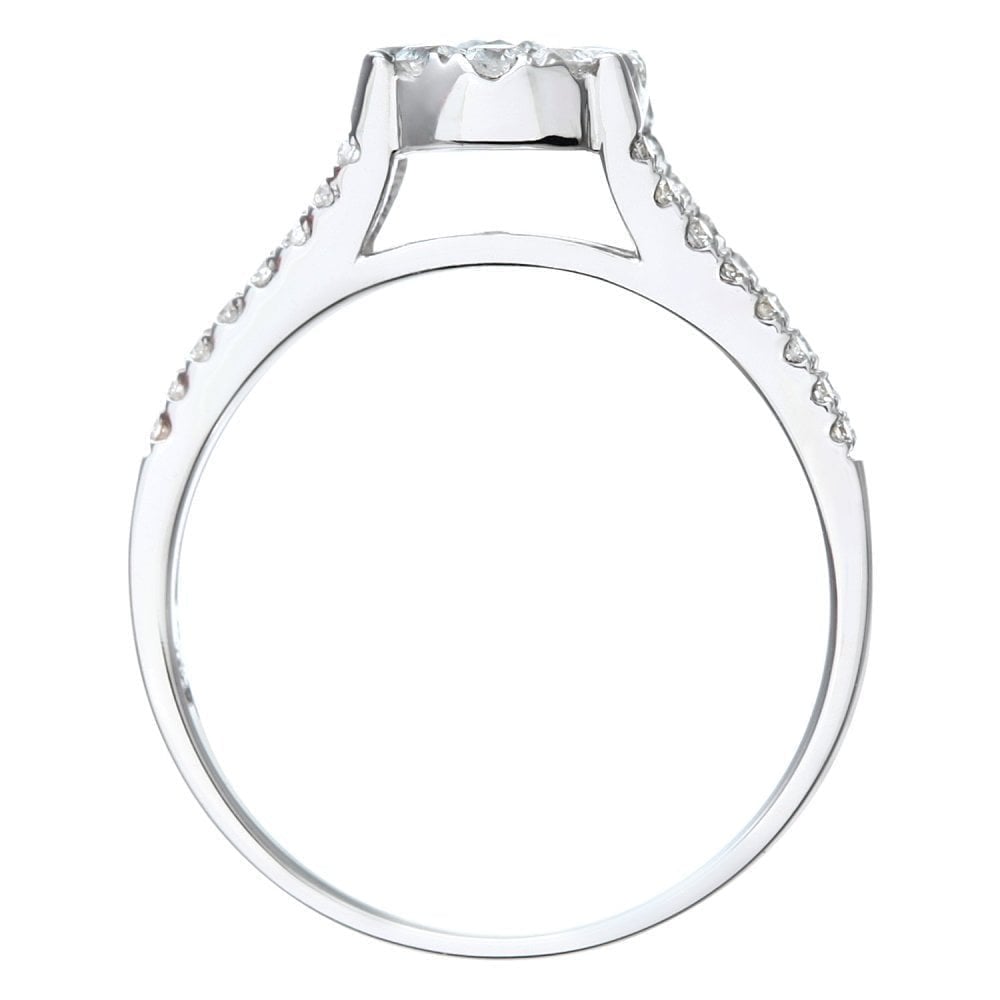 Diamond Cluster Engagement - detail view | Prime Jewellery