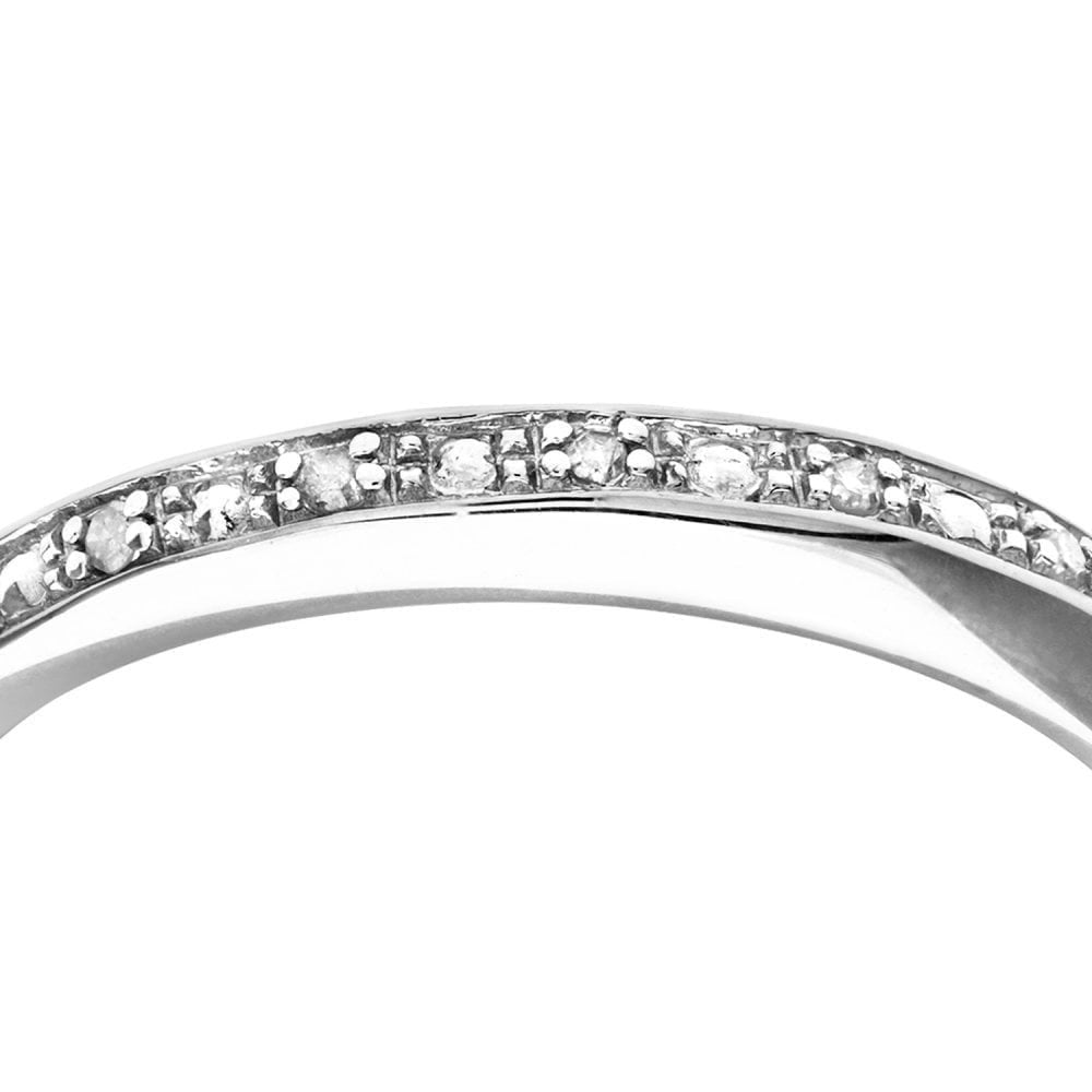 9ct White Gold Natural Diamond Pave Set Eternity Ring