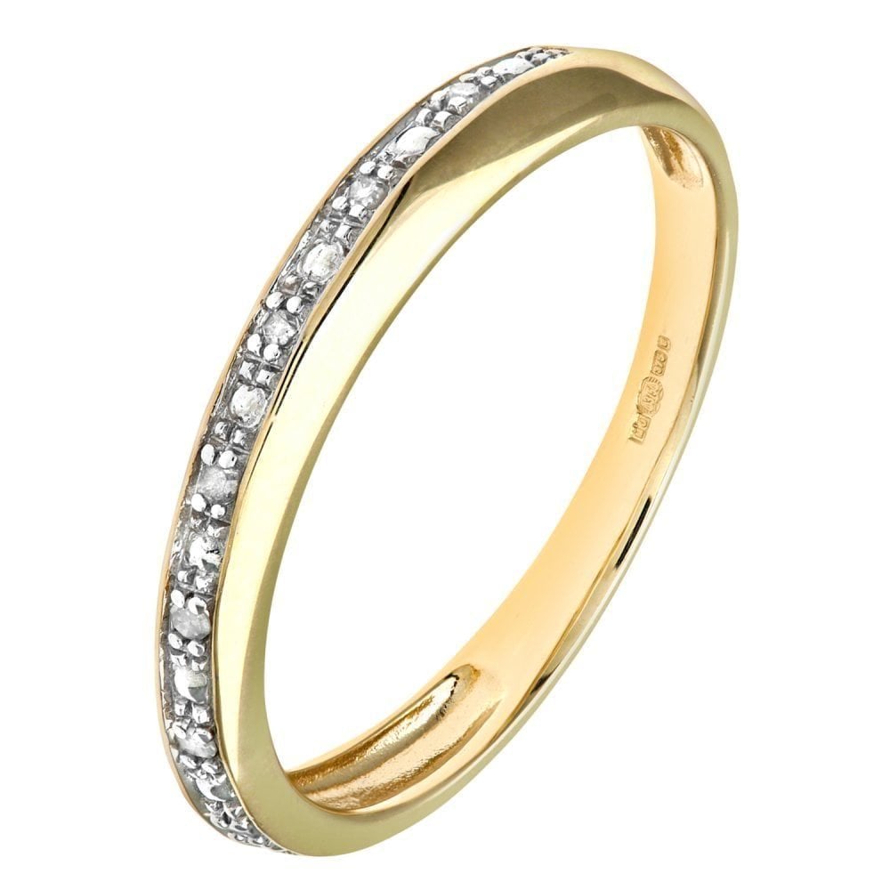 9ct Gold Natural Diamond Pave Set Eternity Ring