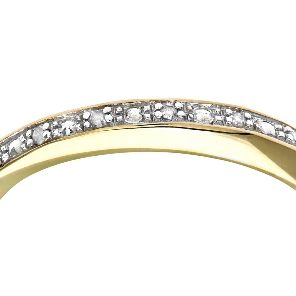 9ct Gold Natural Diamond Pave Set Eternity Ring