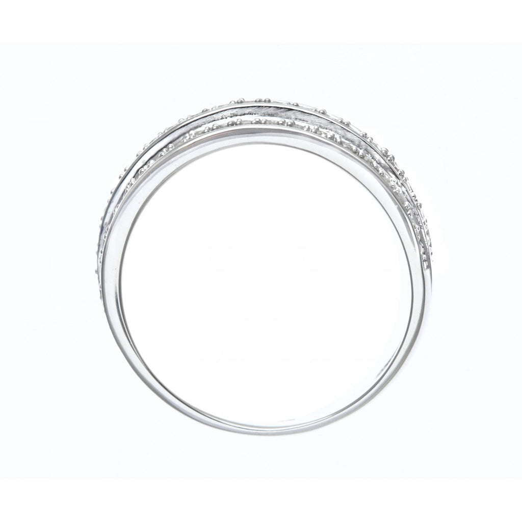 9ct White Gold 0.25 Carat Natural Diamond 3-Row Eternity Ring