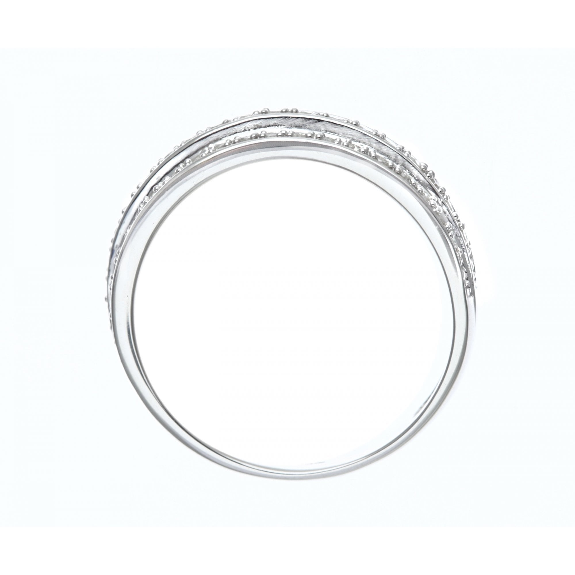 9ct White Gold 0.25 Carat Natural Diamond 3-Row Eternity Ring