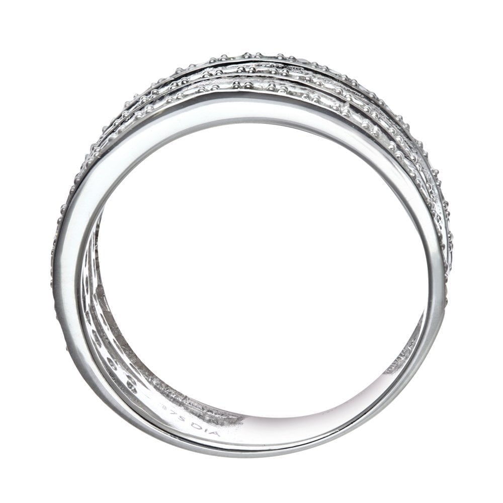 9ct White Gold 0.50 Carat Natural Diamond 5-Row Eternity Ring