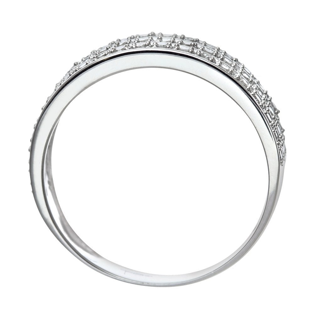 9ct White Gold 0.25 Carat Natural Diamond 3-Row Eternity Ring