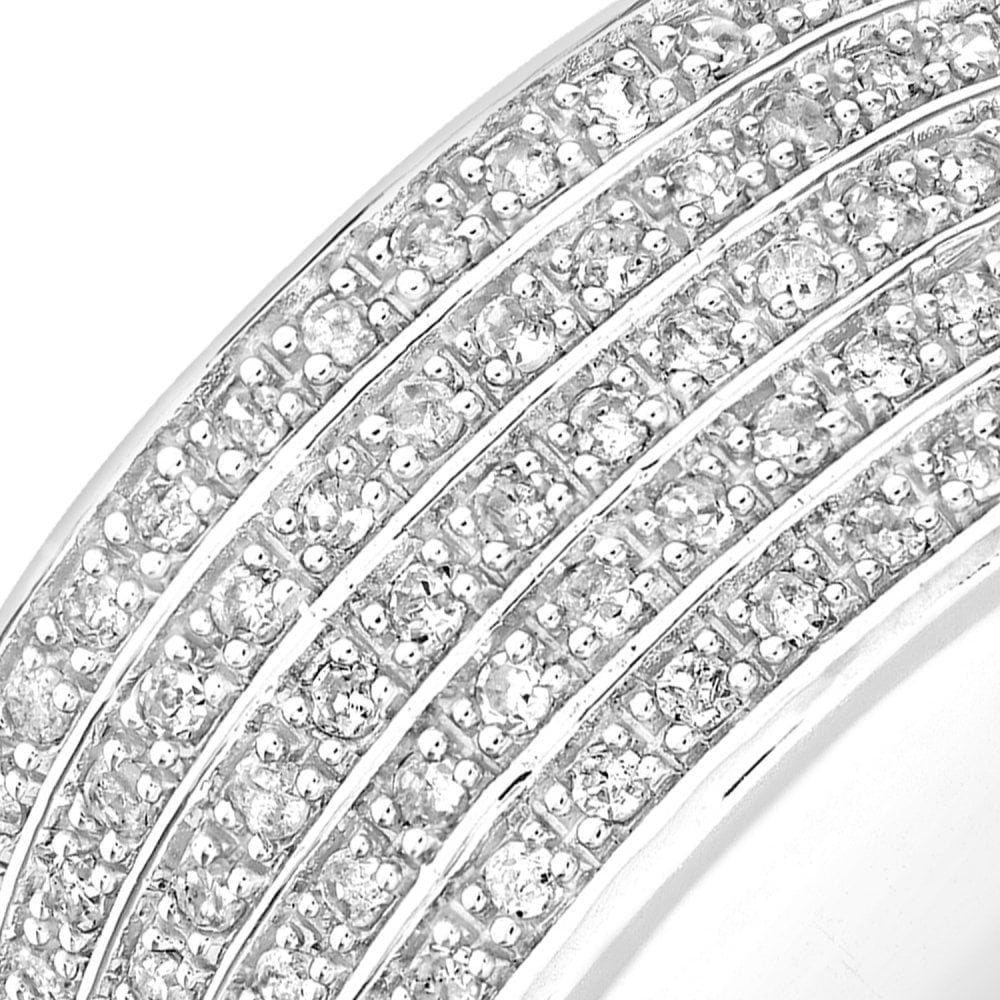 9ct White Gold 0.50 Carat Natural Diamond 5-Row Eternity Ring
