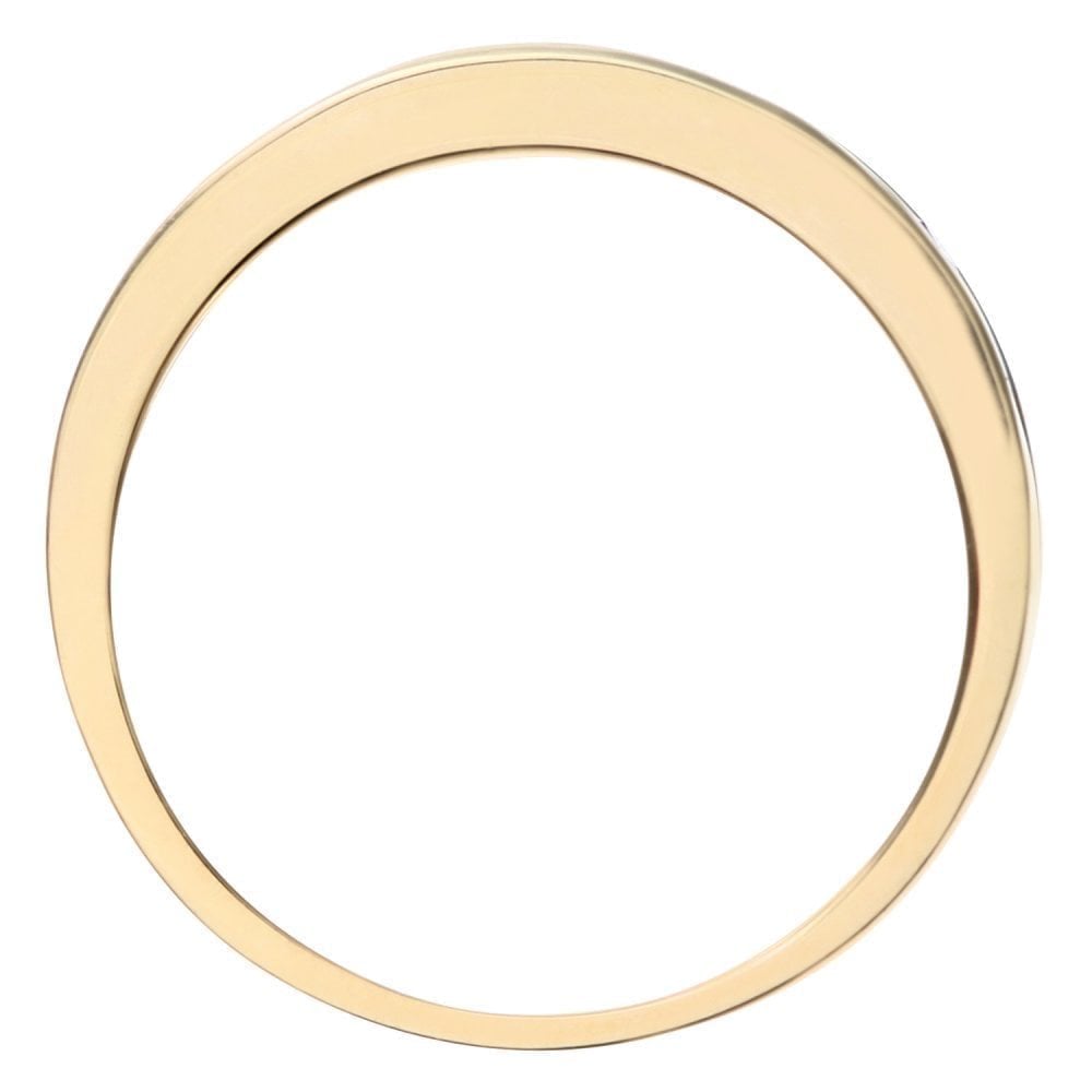 Round Brilliant Emerald and 0.025ct Diamonds 9ct Eternity Ring