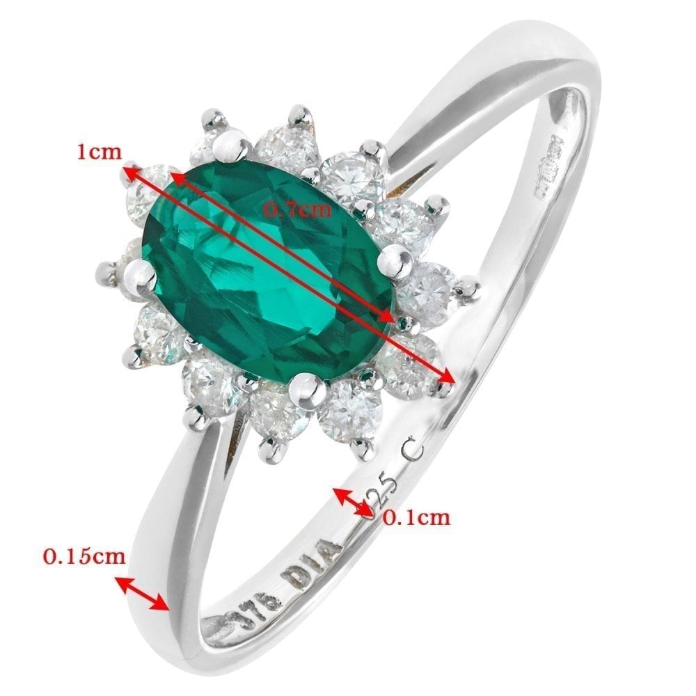 Oval Emerald and - detail view | Prime Jewellery