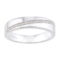 9ct White Gold Natural Diamond Braod Wedding Band Ring