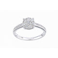 9ct White Gold 0.50 Carat Natural Diamond Cluster Engagement Ring