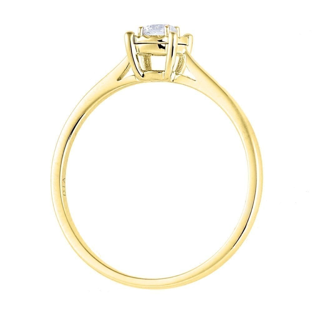 18ct Yellow Gold 0.15 Carat Natural Diamond Solitaire Engagement Ring