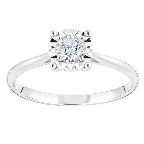 18ct White Gold 0.30 Carat Natural Diamond Solitaire Engagement Ring