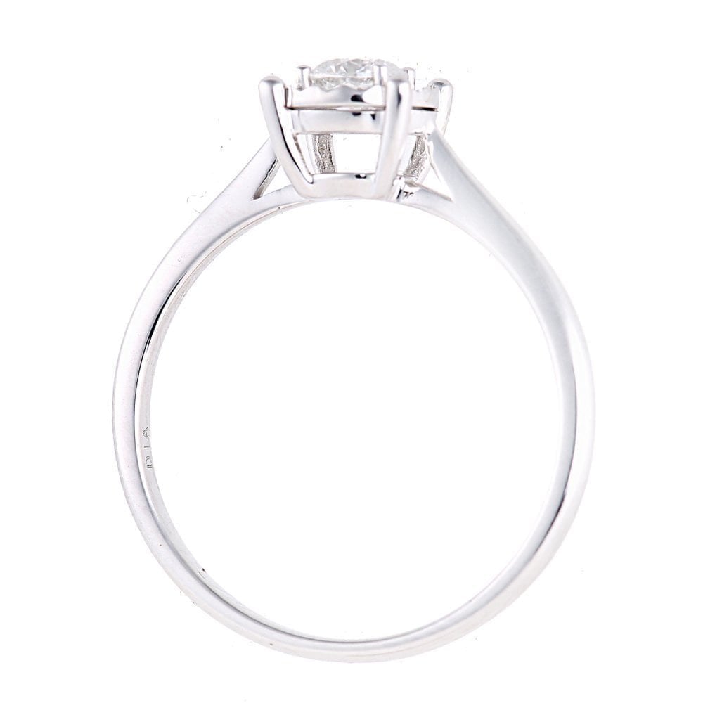 18ct White Gold 0.30 Carat Natural Diamond Solitaire Engagement Ring
