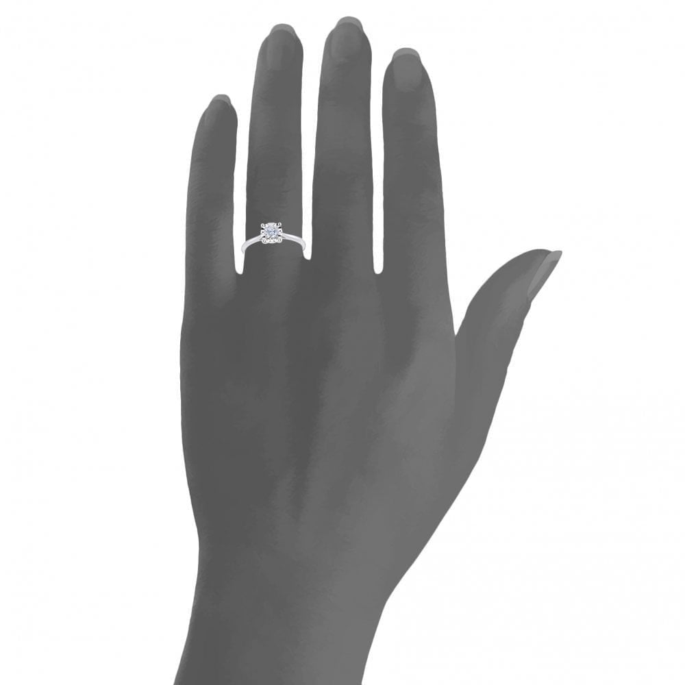 18ct White Gold 0.30 Carat Natural Diamond Solitaire Engagement Ring