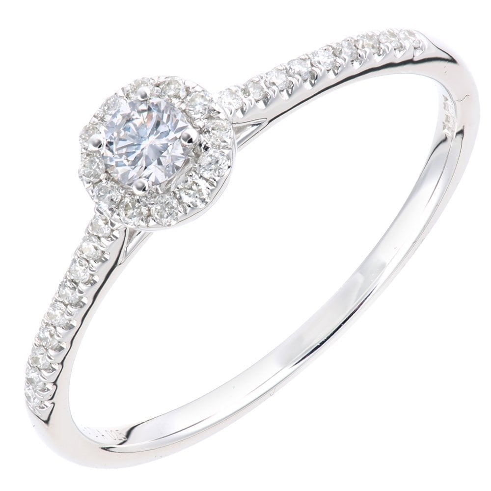 Diamond Halo Engagement - detail view | Prime Jewellery