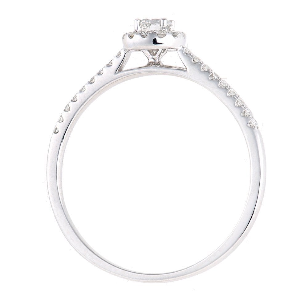 Diamond Halo Engagement - detail view | Prime Jewellery