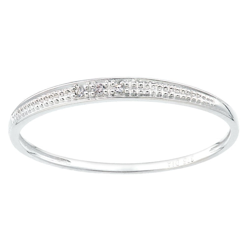 9ct White Gold Natural Diamond Eternity Band Ring