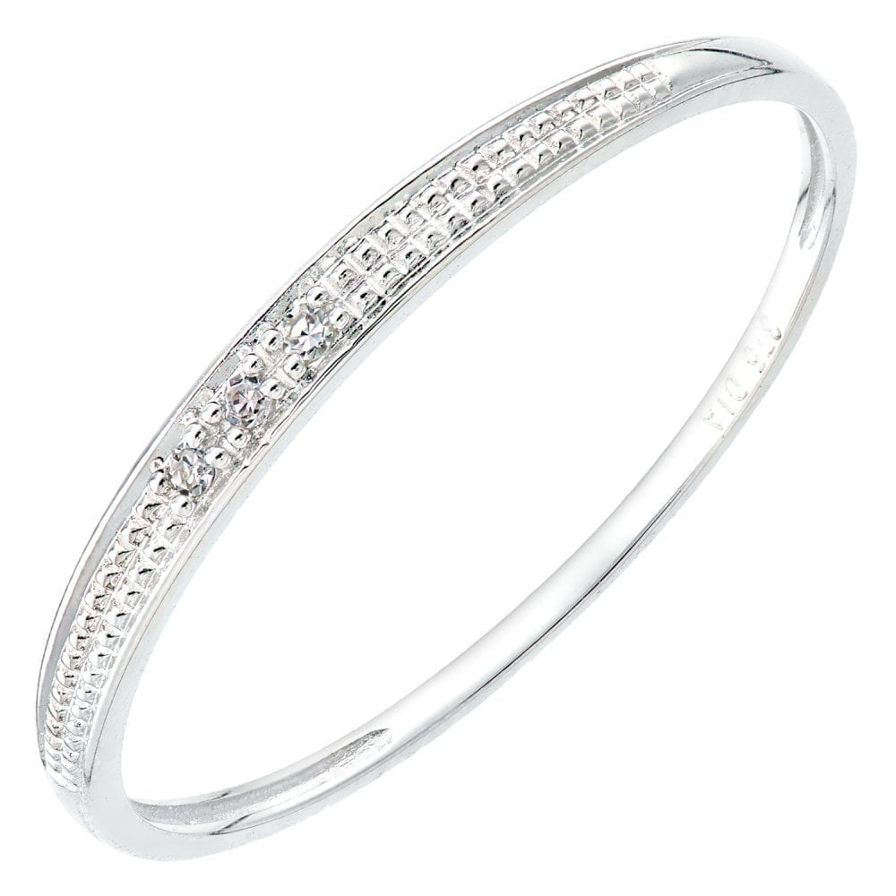 9ct White Gold Natural Diamond Eternity Band Ring