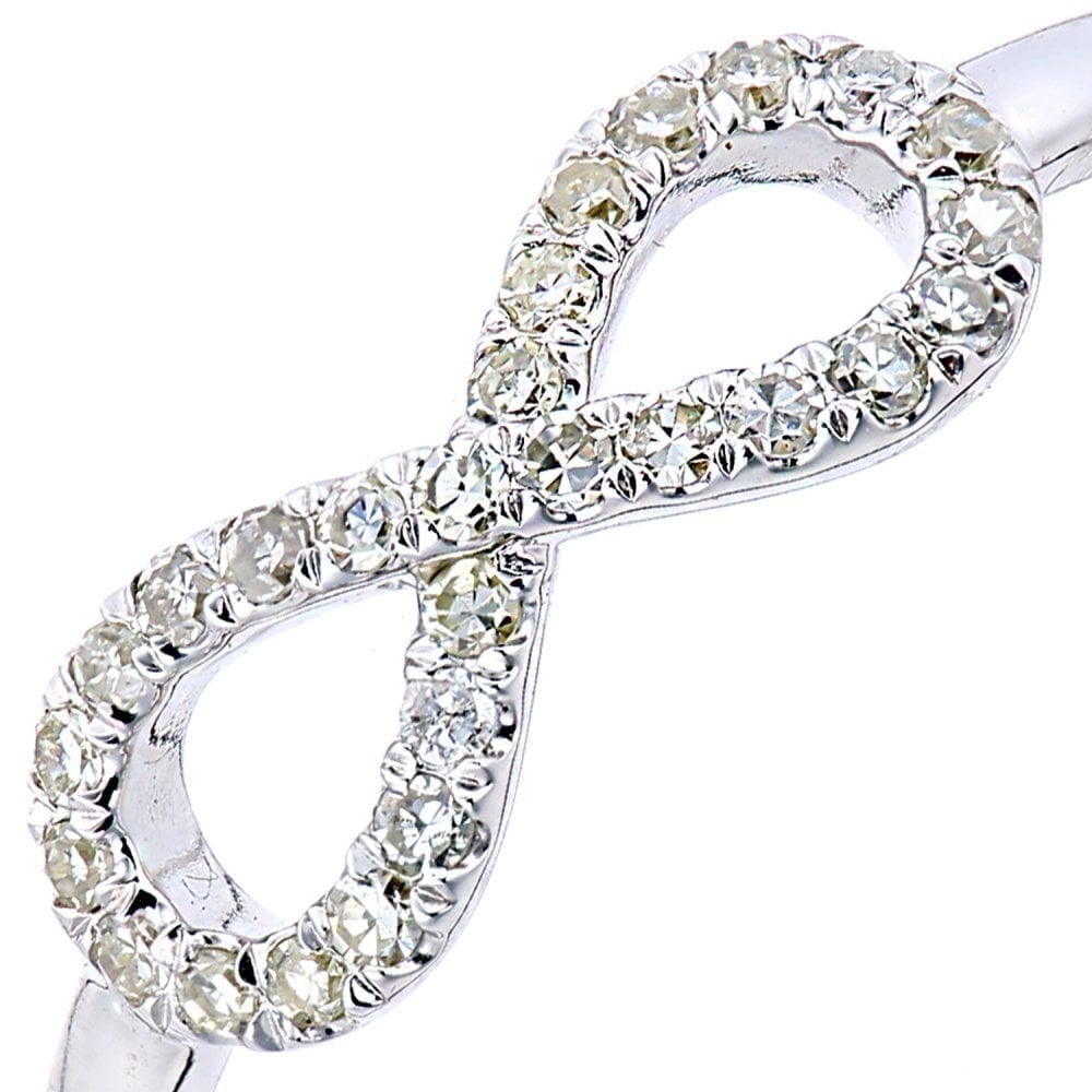 9ct White Gold 0.15 Carat Natural Diamond Infinity Ring