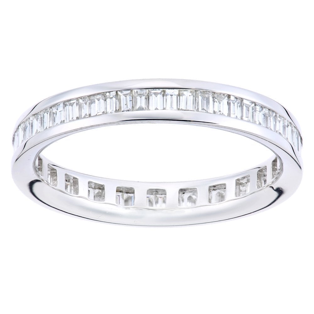 18ct White Gold 0.85 Carat Natural Diamond Channel Set Full Eternity Band Ring