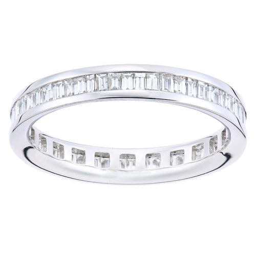 18ct White Gold 0.85 Carat Natural Diamond Channel Set Full Eternity Band Ring