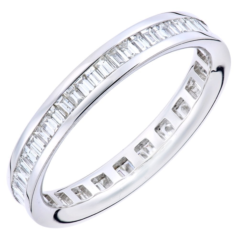18ct White Gold 0.85 Carat Natural Diamond Channel Set Full Eternity Band Ring