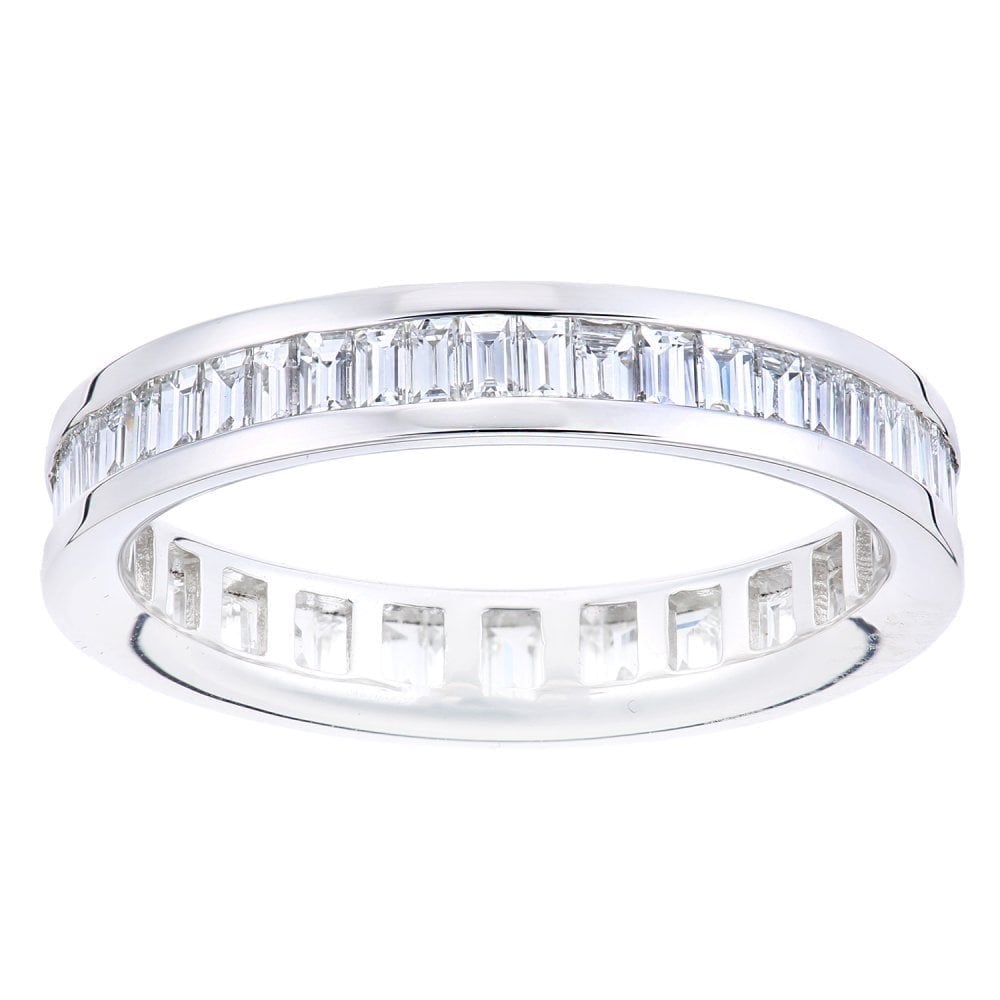 18ct White Gold 1 Carat Natural Diamond Channel Set Full Eternity Band Ring