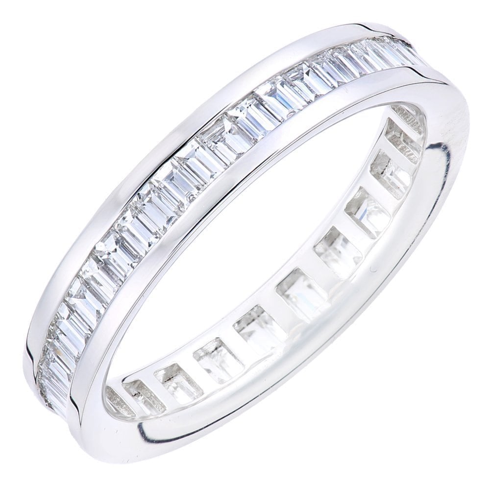 18ct White Gold 1 Carat Natural Diamond Channel Set Full Eternity Band Ring
