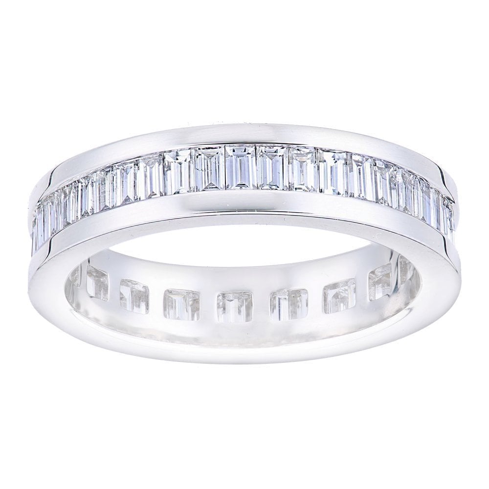 18ct White Gold 1.5 Carat Natural Diamond Channel Set Full Eternity Band Ring