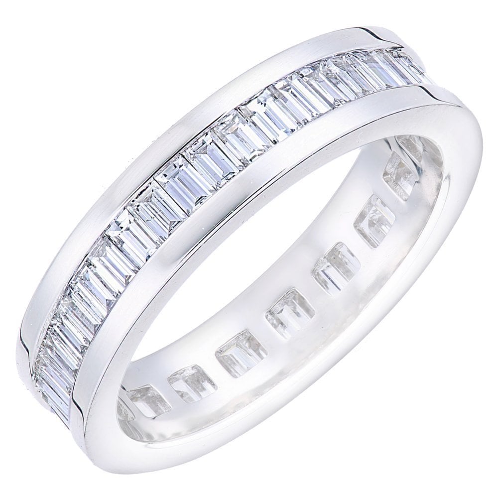 18ct White Gold 1.5 Carat Natural Diamond Channel Set Full Eternity Band Ring
