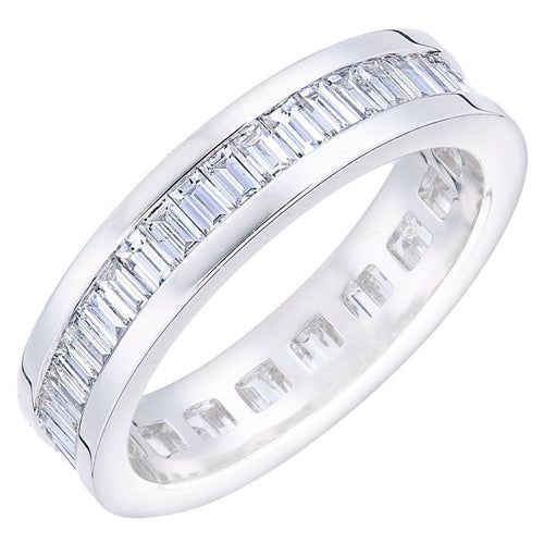 18ct White Gold 1.5 Carat Natural Diamond Channel Set Full Eternity Band Ring