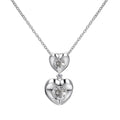 9ct White Gold 0.005ct Diamond and White Topaz Heart Pendant Necklace