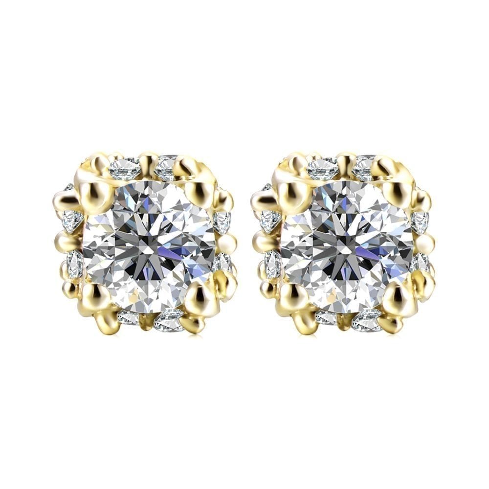 9ct Gold 0.50 Carat Natural Diamond Solitaire Stud Earrings