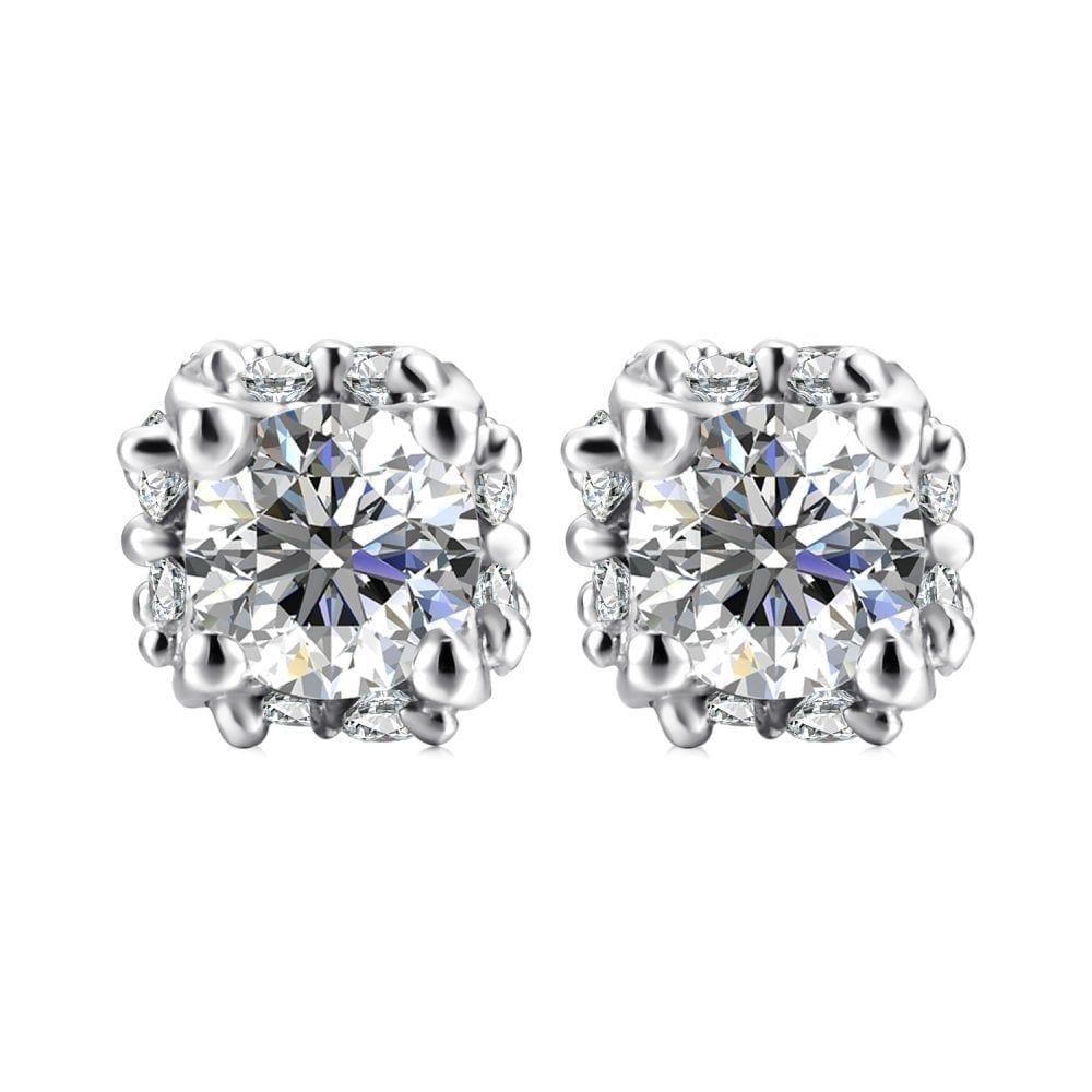9ct White Gold 0.25 Carat Natural Diamond Solitaire Stud Earrings