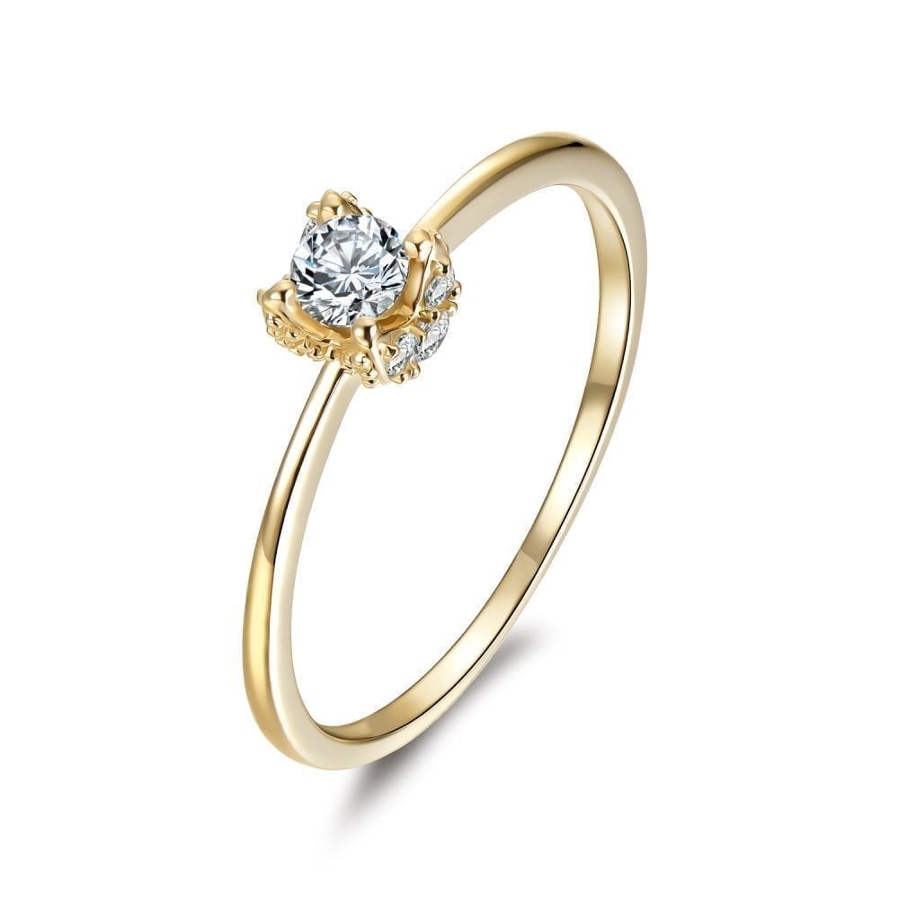 9ct Gold 0.25 Carat Natural Diamond Engagement Ring