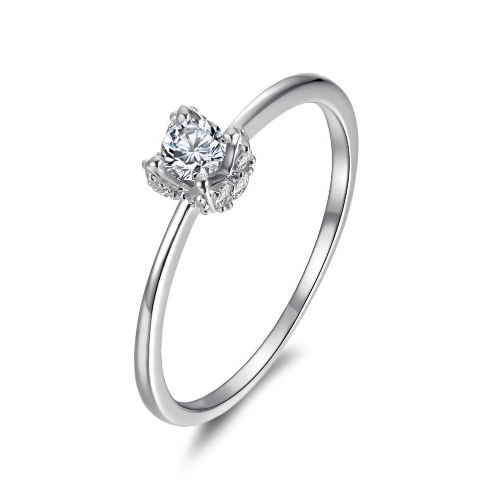 9ct White Gold 0.25 Carat Natural Diamond Engagement Ring