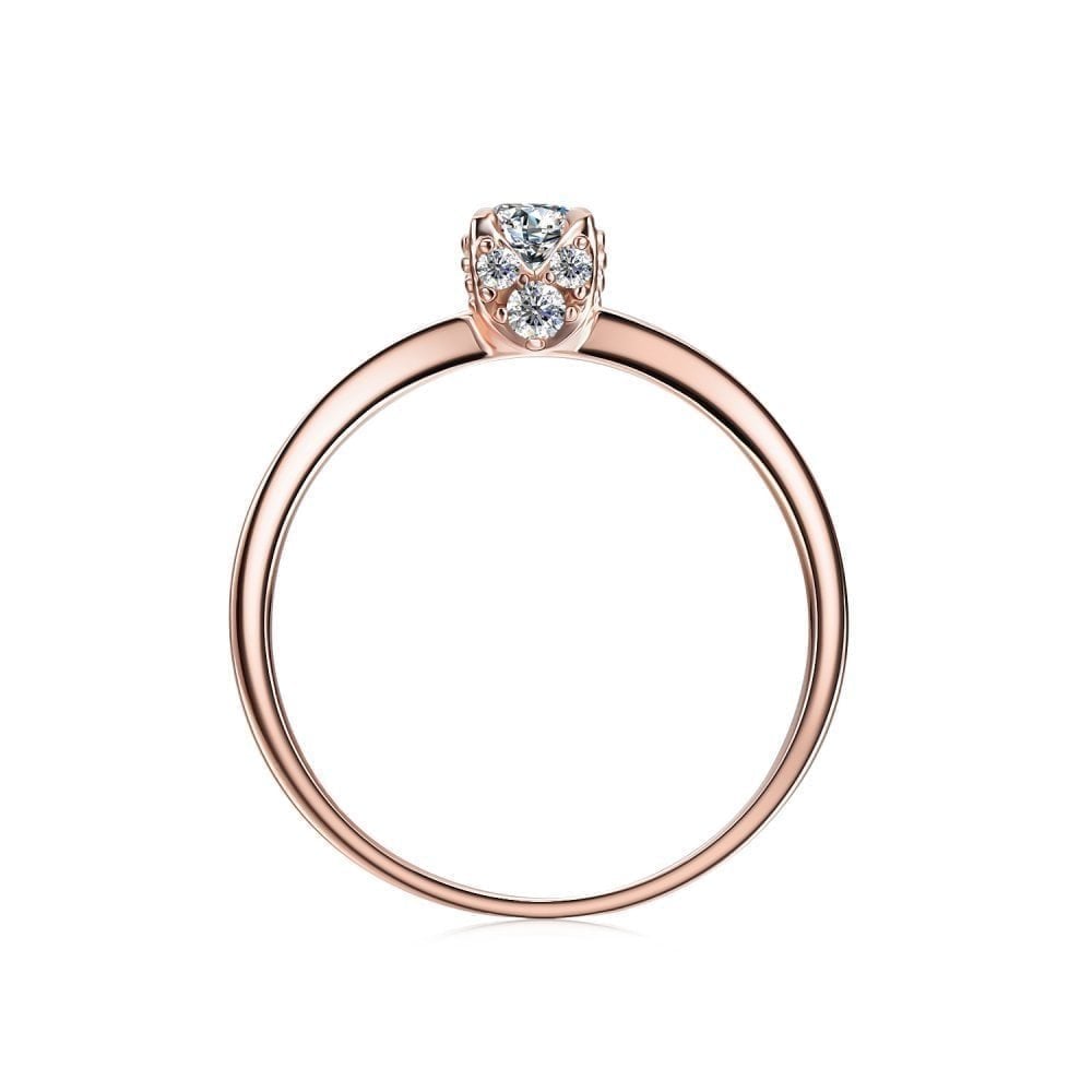 9ct Rose Gold 0.25 Carat Natural Diamond Engagement Ring