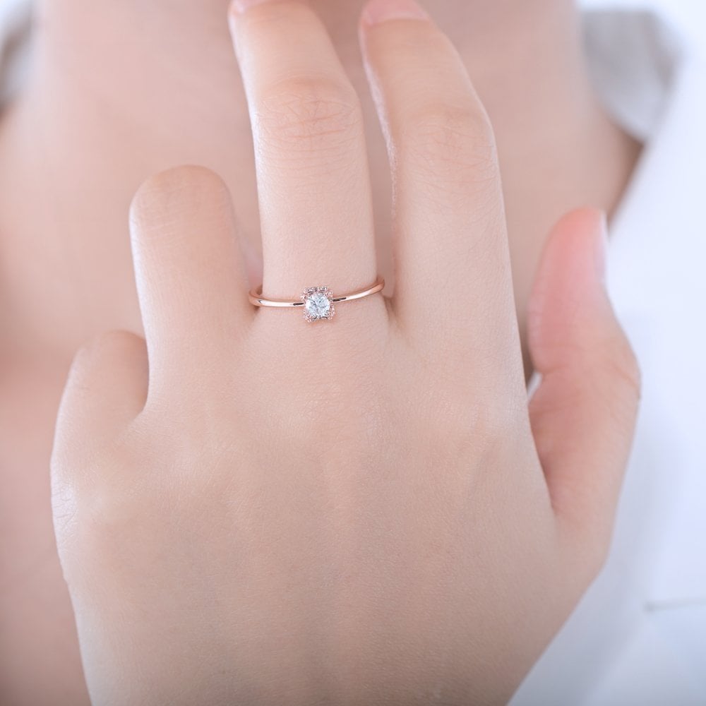 9ct Rose Gold 0.25 Carat Natural Diamond Engagement Ring