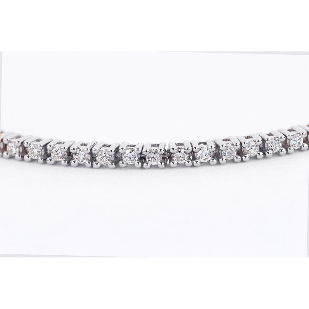 18ct White Gold 1ct Natural Diamond Tennis Bracelet
