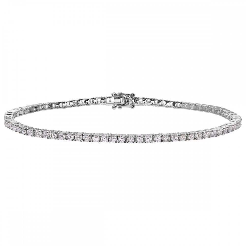 18ct White Gold 3 Carat Natural Diamond Tennis Bracelet