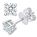 Platinum 0.50 Carat Natural Diamond Solitaire Round Stud Earrings