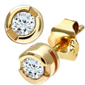 9ct Gold 0.15 Carat Natural Diamond Round Solitaire Stud Earrings