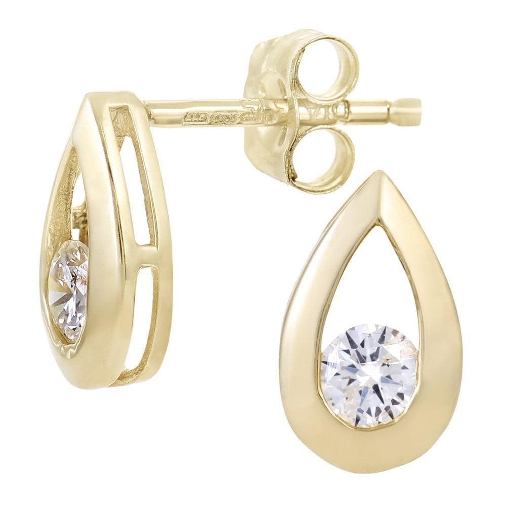 9ct Gold 0.25 Carat Natural Diamond Solitaire Drop Earrings