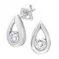 9ct White Gold 0.33 Carat Natural Diamond Solitaire Drop Stud Earrings